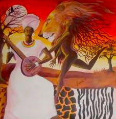 paitnitng of afrikan woman